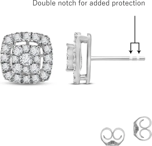 Miniatura 2 de La Joya Aretes de diamante de 1 a 2 quilates cultivados en laboratorio Aretes de plata de ley 925 con diamantes Joyas de plata fina con diamantes