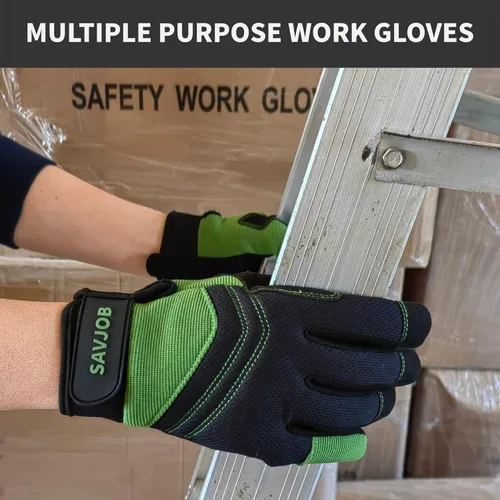 Miniatura 8 de Guantes de trabajo de seguridad para hombres y mujeres, guantes de trabajo utilitarios, guantes de mecánico, guantes de trabajo de patio, ajuste