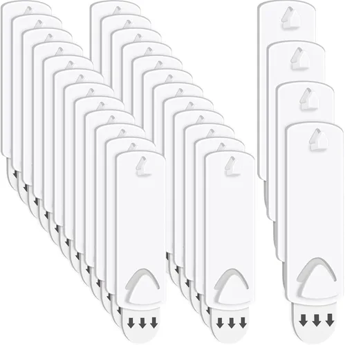 Miniatura 8 de Jetec 20 ganchos para fotos, sin daños, tiras adhesivas, sin clavos, ganchos adhesivos para el hogar, baño, cocina, puerta, armario, color blanco