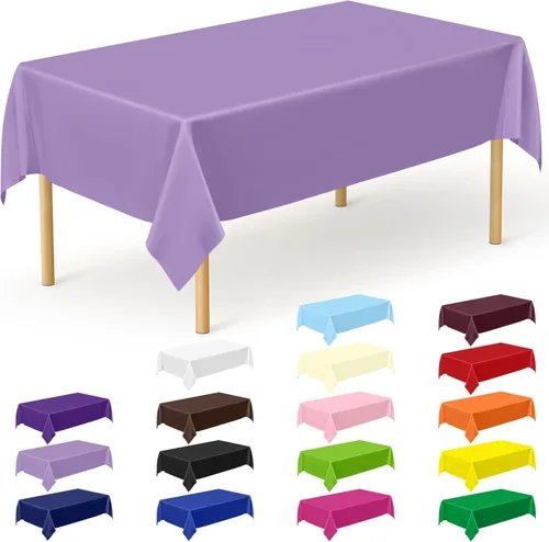 Miniatura 98 de Suministros de regreso a clases, 2 manteles de 108 x 54 pulgadas, manteles desechables coloridos para el primer día de escuela, rectangular