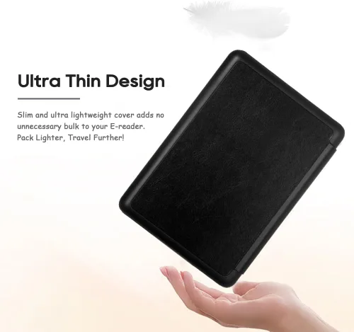 Miniatura 6 de SCSVPN Funda para Kindle de 10ª generación de 6 pulgadas (versión 2019, modelo J9G29R), funda de cuero de alta calidad ultra fina y ligera con Negro