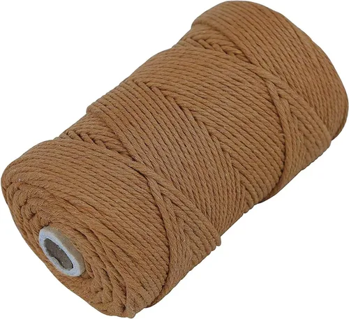 Miniatura 10 de Cordón de algodón para macramé, hilo torcido de 4 capas, cuerda de algodón natural, suministros perfectos de macramé, para hacer soportes colgantes