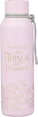 Miniatura 9 de Christian Art Gifts Botella de agua aislada de acero inoxidable de doble pared sellada al vacío para mujeres: Be Still & Know, Salmo 46:10