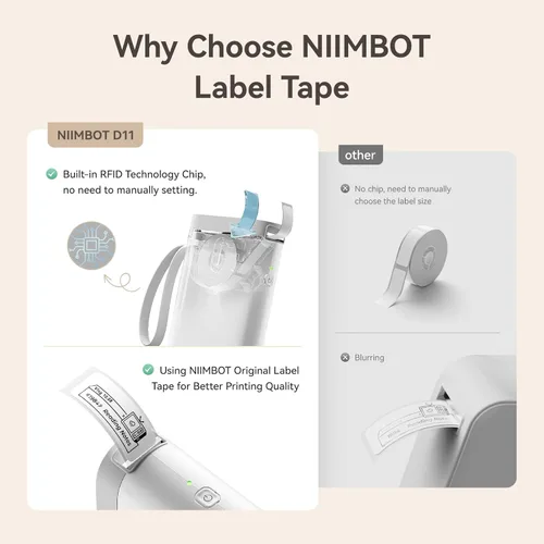 Miniatura 7 de NIIMBOT Cinta de etiquetadora térmica directa D11 para impresora de inyección de tinta en blanco