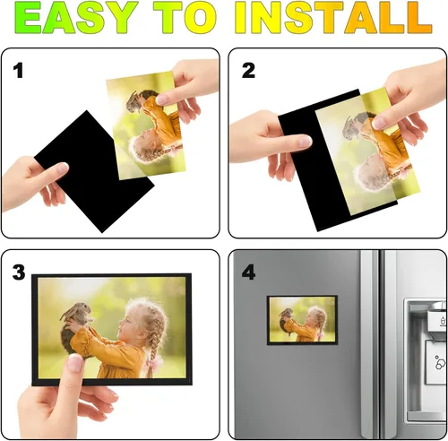 Miniatura 4 de Marco de Fotos Magnético Negro CHUNNIAO 4X6 para Refrigerador, Fundas de Imanes de Fotos Negro 4X6" 10PCS