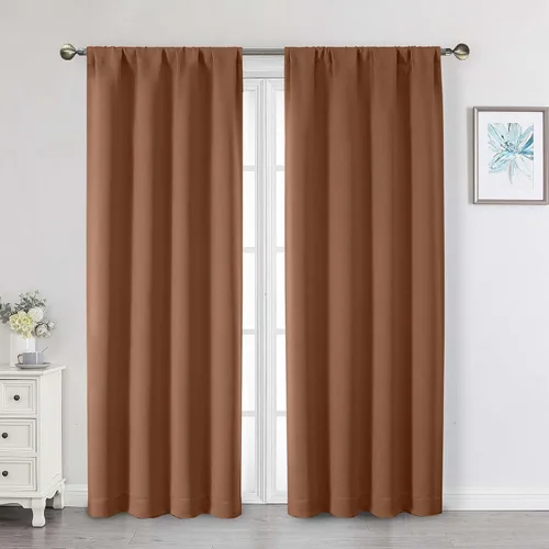 Miniatura 40 de Cortinas opacas para dormitorio, sala de estar, juego de 2 paneles de 54 pulgadas de largo, cortinas de oscurecimiento de habitación con aislamiento