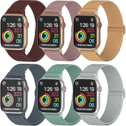Miniatura 17 de Correas de nailon para Apple Watch unisex – iWatch 1/2/3/4/5/6/7/8/9/SE/Ultra 2 correas para 1.496 in/1.575 in/1.614 in/1.654 in/1.732 in/1.772