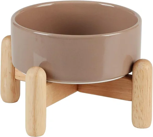 Miniatura 28 de Havniva Cuenco elevado de cerámica de 6.1 pulgadas para perros con soporte para platos de perros de razas pequeñas y medianas, cuenco de comida y 2