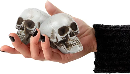 Miniatura 3 de NUOBESTY 18 piezas de mini cráneo modelo de calavera de plástico, decoraciones de esqueleto, decoración de hueso, accesorios de broma, cabezas