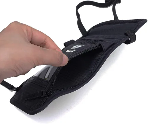 Miniatura 6 de RFID Bloqueo Stash Cuello Billetera, Pasaporte Titular Bolsa De Viaje Para Mujeres Hombres - Negro, Negro -, Cartera Rfid