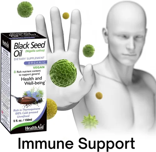 Miniatura 3 de HealthAid Aceite de semilla negra – Orgánico, prensado en frío Nigella Sativa – Estandarizado 150 mg de timoquinona – Apoya la función inmunológica