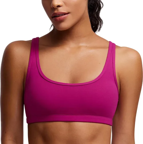 Miniatura 47 de CRZ YOGA Butterluxe - Mini brasier para mujer, cuello redondo, de bajo impacto, inalámbrico, deportivo, yoga, acolchado, para entrenamiento