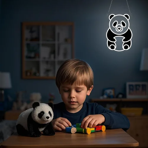 Miniatura 2 de YuanDian Letrero de neón de panda, luces de neón de animales para dormitorio, sala de estar, decoración de pared, regalos de fiesta de cumpleaños