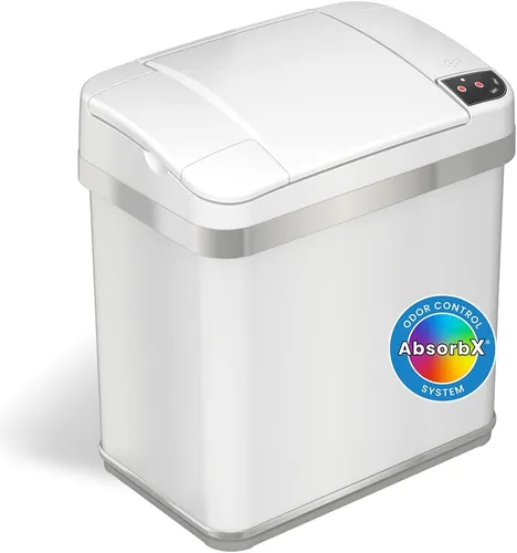 Miniatura 10 de iTouchless - Bote de basura de 15 litros / 4 galones de acero inoxidable con sensor de apertura de alas para baño, operación automática sin