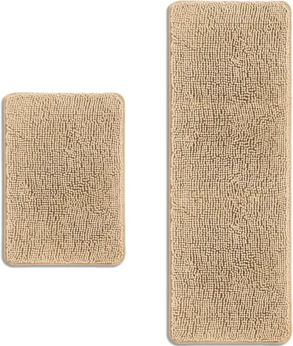 Miniatura 664 de Alfombra de baño pequeña de 12 x 18 pulgadas, lavable y absorbente, antideslizante, alfombra de baño de felpilla gruesa y suave para baño, ducha