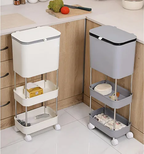 Miniatura 6 de Papelera extraíble de compost para cocina, compostador, papelera extraíble para cocina del hogar, papelera multifuncional en capas, papelera Naranja