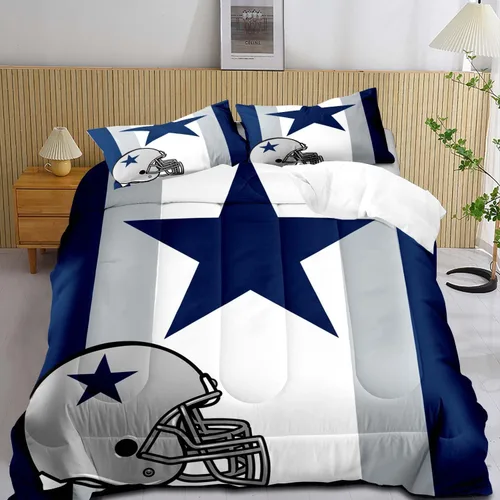 Miniatura 13 de LUVIVIHOME Juego de edredón de fútbol de 2 piezas, juego de edredón individual para niños, ropa de cama gris y azul marino, decoración de dormitorio