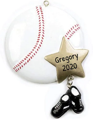 Adorno de béisbol personalizado para árbol de Navidad 2025 | Nombre y año personalizado al día siguiente | Celebra su gran victoria | Pelota con