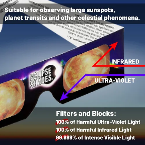 Miniatura 4 de Rainbow Symphony - Lentes de sol de papel para ver eclipses disponibles en una variedad de colores y cantidades por paquete, fabricadas en Estados