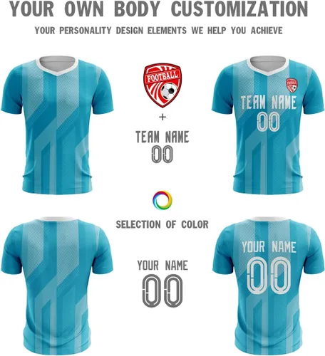 Miniatura 4 de Camiseta de fútbol personalizada para hombres y jóvenes, camisetas de fútbol atléticas personalizadas con el nombre del equipo y el logotipo