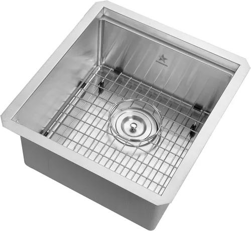 Miniatura 3 de STARSTAR Fregadero de cocina de acero inoxidable 304 de acero inoxidable 304 con rejilla, tabla de cortar, colador con cesta (17 x 17 x 10)