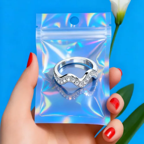 Miniatura 4 de Bolsas holográficas, bolsas resellables a prueba de olores de 2 x 2.5 pulgadas para almacenamiento de alimentos, pequeñas empresas y recuerdos