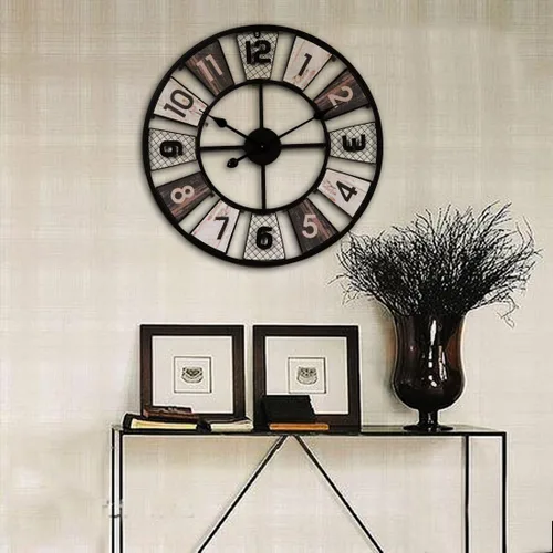 Miniatura 6 de Wall ClockGiant Wall Clock, 60 Cm Metal Silent Wall Clock Vintage Design Wall Clock for Kitchen, Living Room, Bedroom, Office, Bar