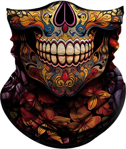 Miniatura 15 de Obacle- Mascarilla de cara para el sol, polvo, protección contra el viento, máscara de tubo, bandana, esqueleto, máscara de rostro delgada