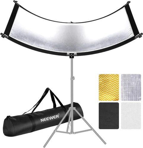 Neewer Difusor Reflector de Luz Tipo U para Estudio y Fotografía con Estuche de Transporte, Reflector Curvo Arclight de 167 x 61 cm en
