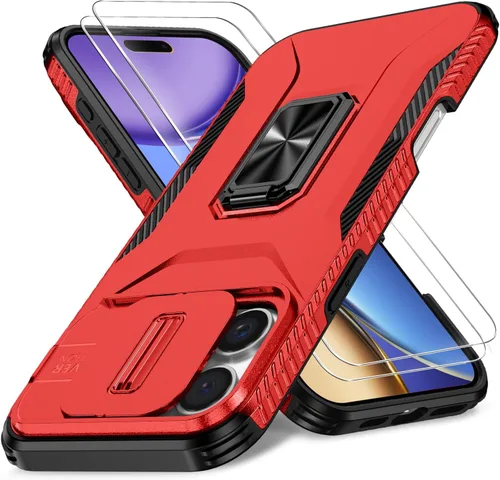 Miniatura 8 de Funda HakkTaoo para iPhone 13/iPhone 14 de 6.1 Pulgadas con Funda Deslizante para Cámara + Protector de Pantalla (2 Paquetes), Funda Protectora a