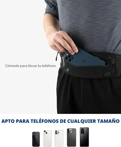Miniatura 3 de WATERFLY Riñonera para correr con cinturón de carrera: Corredor Maratón Jogging Riñonera Deportiva Ejercicio Ejercicio Fitness Soporte para Teléfono