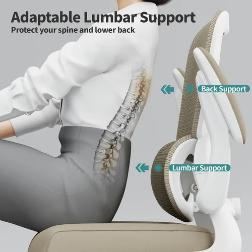 Miniatura 4 de TRALT Silla de oficina – Silla de escritorio ergonómica con soporte lumbar ajustable, silla de computadora de malla, sillas ejecutivas para oficina