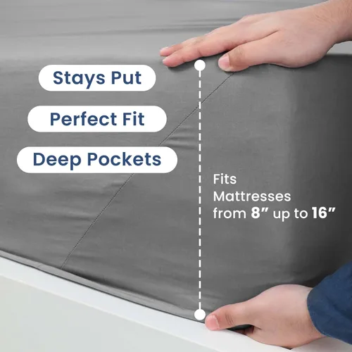 Miniatura 4 de Sábanas de 3 piezas para cama individual XL Lista de verificación para universidad y dormitorio Sábanas ligeras, suaves y transpirables Mezcla