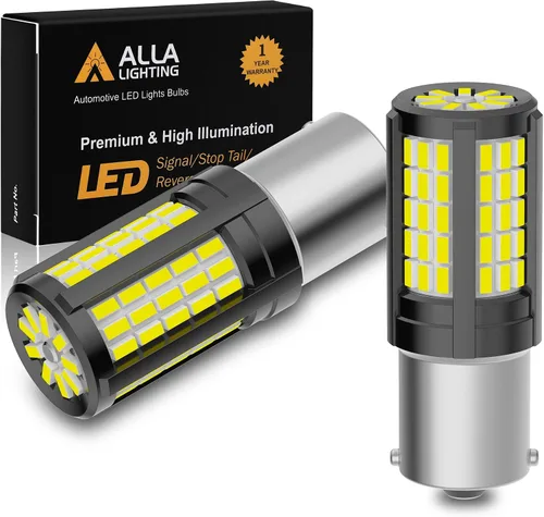 Alla Lighting 4014-84 SMD BA15S 1156 Bombillas LED, 6000 K xenón blanco marcha atrás, señal de giro, luces traseras de freno 7506 1141 3497 LED