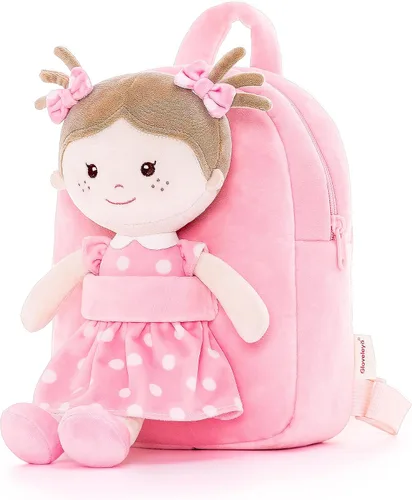 Miniatura 34 de Onetoo Mochila para niños pequeños, regalos de regreso a clases, mochilas para niñas y niños con muñecas de bebé ligeras y suaves en vestido