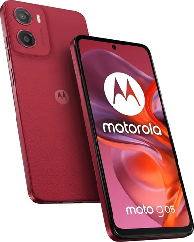 Motorola Moto G05 XT2523-2 Dual-SIM 128 GB + 4 GB RAM (solo GSM | Sin CDMA) Smartphone 4G/LTE desbloqueado de fábrica GSM (para T-Mobile, Metro, Rojo