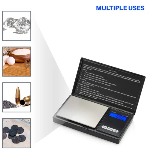 Miniatura 3 de Smart Weigh SWS100 - Báscula digital de bolsillo – Báscula de alta precisión de 3.53 oz x 0.00 oz para recargar, joyas, gemas y medicinas – LCD