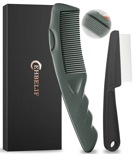 Miniatura 11 de Peine para la caspa, 2 piezas mejoradas para dientes finos del cuero cabelludo, peine de desintoxicación del cuero cabelludo para mujeres, hombres