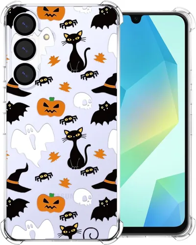 Miniatura 19 de Funda transparente de Halloween para Google 6a, con patrón de fantasma, funda protectora de TPU suave, delgada, a prueba de golpes, para niños