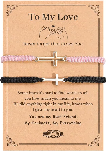 Miniatura 12 de VU100 Pulseras a juego para parejas Pulseras Regalos para novia novio Regalos de relación a larga distancia Pulseras a juego Regalo para aniversario