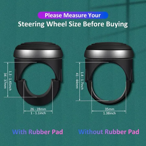 Miniatura 2 de Perillas giratorias para volante Buddy del volante con rotación de 360 grados Perillas suicidas para volante con superficie de silicona