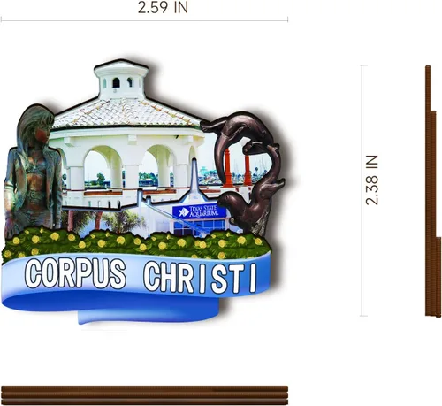 Miniatura 3 de Imán de madera de Corpus Christi de Estados Unidos, imanes de nevera 3D, recuerdos coleccionables de viaje, decoraciones hechas a mano, 2