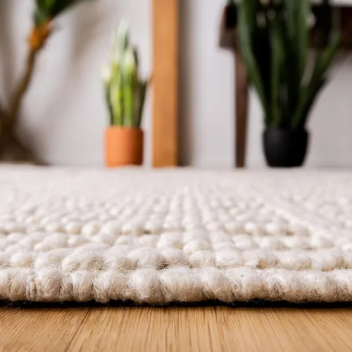 Miniatura 5 de SAFAVIEH Natura Collection - Alfombra decorativa de 2 x 3 pies, color marfil, con flecos de lana marroquí bohemia, hecha a mano, ideal para zonas