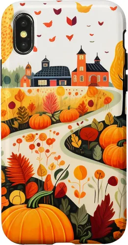Miniatura 5 de iPhone 12 mini hojas otoño calabaza patrón otoño color hojas caso