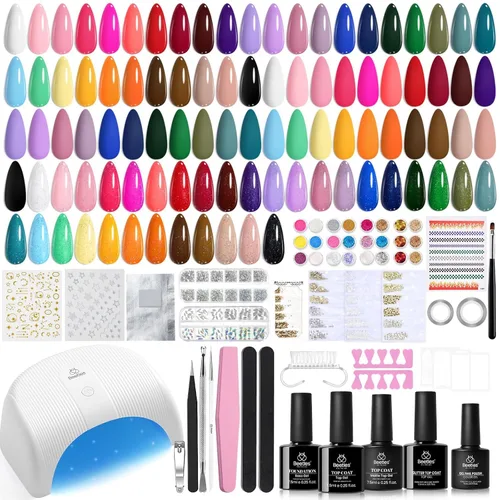 Miniatura 24 de Kit de Esmalte de Uñas en Gel Beetles con Luz UV - Juego de 31 Esmaltes de Uñas en Gel de Color Popular con Base y Capa Superior Mate y Brillante