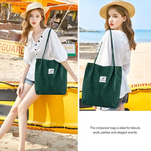 Miniatura 7 de Ndeno Bolsas de mano para mujer, bolsa de hombro de pana con bolsillo interior para trabajo, playa, almuerzo, viajes, compras, bolsos