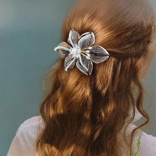 Miniatura 2 de Mistofu Pasadores de alambre de cobre de 3.14 pulgadas, tejido a mano, diseño de alto nivel, accesorios elegantes para el cabello, regalos