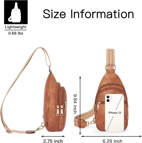 Miniatura 7 de Telena Sling Bag for Women Crossbody Fanny Packs for Women Leather Sling Chest Bag