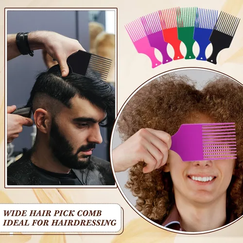 Miniatura 5 de Zhehao 120 piezas de peine de plástico para cabello de dientes anchos para peine afro suave, suministros de salón para mujeres y hombres, rizado