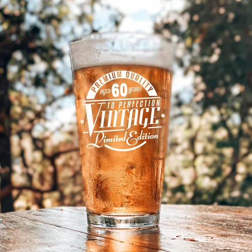 Miniatura 4 de Vaso de cerveza de 30 años de edición vintage para hombres y mujeres (30 aniversario) de 16 onzas, vasos de cerveza de pinta de feliz cumpleaños